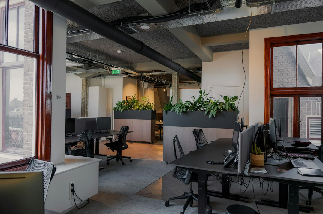 modern office with technology